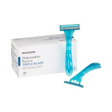 Imagem de Lâminas de barbear descartáveis McKesson Stainless Steel Triple Blade