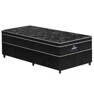 Imagem de Conjunto Box Colchão+base Pérola Negra Molas Ensacadas Gazin 88x188x71