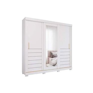 Imagem de Guarda Roupa Casal 3 Portas de Correr (1 c/ Espelho) e 6 Gavetas c/ Pé