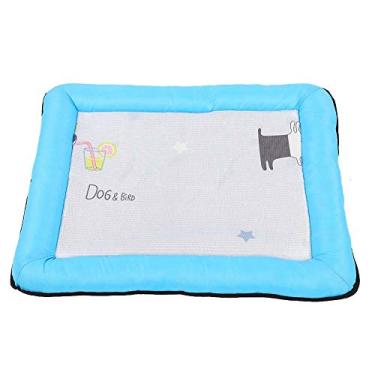 Imagem de OKJHFD Pet Soft Square Thicken Cushion Summer Dog Cat Ice Silk Printing Cooling Sleeping Mat Dog Cooling Mat Ice Silk Pad, Soft Dogs Pet Self Cooling Pad.