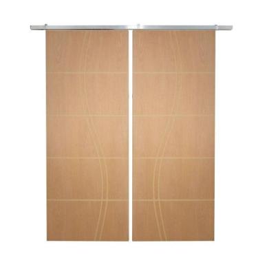 Imagem de Porta Dupla De Correr P- Verniz Frisada Fs Duplo - 210x180 - Vanin