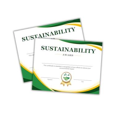 Imagem de Certificado de Prêmio de Conservação Ambiental Sustentabilidade Pacote com 30 unidades 21,6 x 28 cm Ecology Eco Warrior Recycle Excellence Awareness Green Earth Day