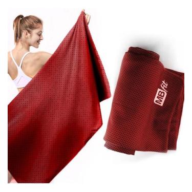 Imagem de Toalha Microfibra Refrescante Secagem Rápida Fit Esporte - MBFit, Verm