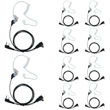 Imagem de BVMAG Fone de ouvido de tubo acústico com microfone PTT compatível com rádio bidirecional Baofeng BF-F8HP BF-888S UV-5R 5R Kenwood TK-208 TK-360G TK370 TK-3160