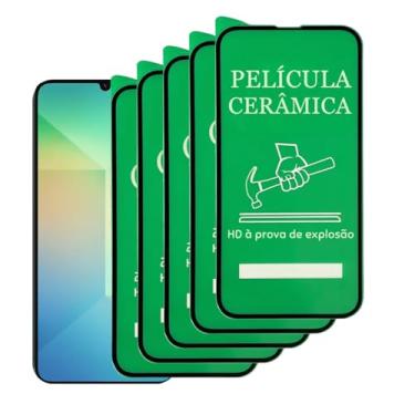 Imagem de 5 Películas Protetor de Tela Cerâmica Anti Risco e Impacto Para Samsung Galaxy A06 Nâo Quebra