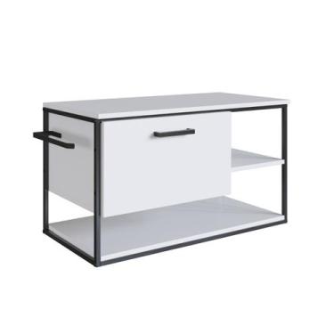 Imagem de Armário Banheiro Gabinete p/ Cuba Pia Suspenso Porta Toalha - LaCasaMi