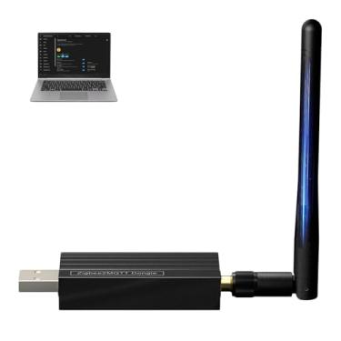 Imagem de Zigbee 3.0 USB Dongle Gateway, hub de entrada USB universal sem fio Zigbee com antena, adaptador WiFi US B coordenado para assistente doméstico, Zigbee2MQTT, HAB aberto