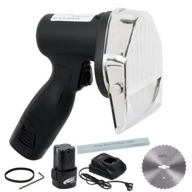 Imagem de RISMANOR Faca elétrica para kebab 80 W comercial Shawarma cortador de facas turcas 2800 RPM com 2 lâminas de espessura ajustável 0-8 mm (baterias, ondas)