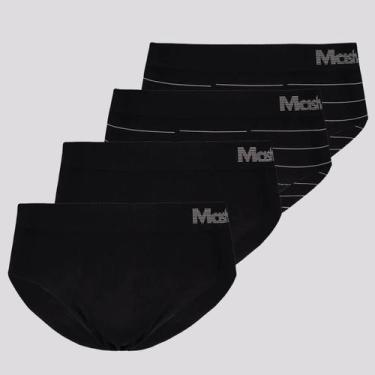 Imagem de Kit de 4 Cuecas Slip Mash Preta, G