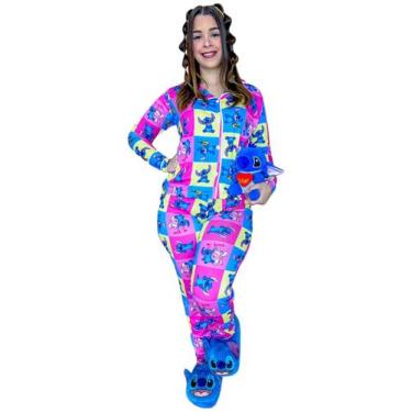 Imagem de Pijama Americano Aberto Manga Longa Presente Divertido Festa do Pijama