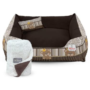 Imagem de Cama Pet Oxford + Coberdrom dupla face 03 Peças - Coleção Ursinhos - Basic 3 (70x70 cm, Ursinho Príncipe)