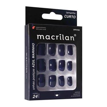 Imagem de Unhas Postiças Macrilan Tamanho Curto, Azul Marinho - UP210A