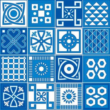 Imagem de Adesivo de Azulejo - Ladrilho Hidráulico - 15cm x 15cm - 16un - 365Azm