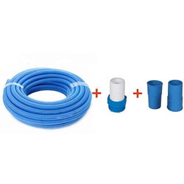 Imagem de 8 Metros de Mangueira para aspiração de piscina + 1 Adaptador e 2 Ponteiras da mangueira para fixação