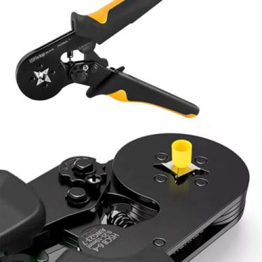 Imagem de Alicate Crimpar Prensa Terminal Ilhós – Ferramenta Profissional com Catraca, Regulagem de Pressão, Durável e Ergonômico Para Fios e Cabos