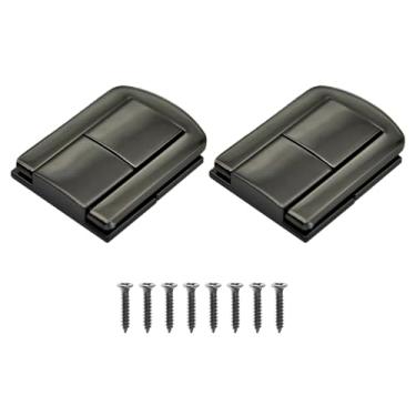 Imagem de FDXGYH 2 peças 43 x 33 mm trava de ferrolho liga de zinco ferrolho de madeira para caixa de joias decoração de baú de mala (preto)