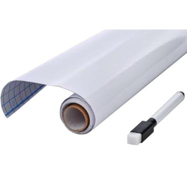 Imagem de Quadro Branco Adesivo Reutilizável lousa decorativa, 2m x 45 cm, com Marcador de Giz Líquido