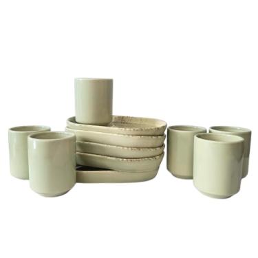 Imagem de Conjunto 6 Xicaras Chá C/Pires Aspen Verde Scalla Ceramica