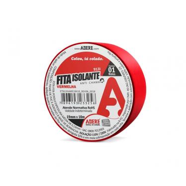 Imagem de Fita Isolante Adere Colorida 19Mmx10M Vermelha