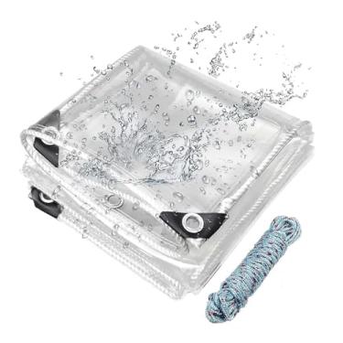 Imagem de Lonas transparentes resistentes à prova d'água, 2 x 3 m, lona de vinil transparente com ilhós e abraçadeira, encerado de pátio para inverno, galinheiros, varanda, estufa