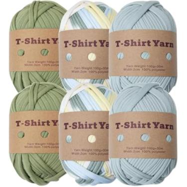 Imagem de 6 Pcs T-shirt Tecido Elástico Fio De Crochê Fio De Camiseta Grosso Para Diy Bolsa Cobertor Almofada Projetos De Crochê, Style I