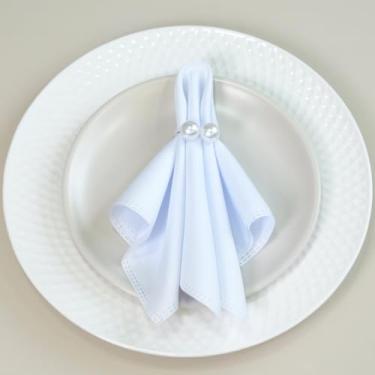 Imagem de Anel para Guardanapo 2 Lugares Pérola Dupla Grande 4x3cm Argola (Prata, Grande) - Kit com 2 Peças