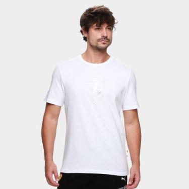 Imagem de Camiseta Puma Ferrari Sportswear Tonal Shield Masculino, Branco, G