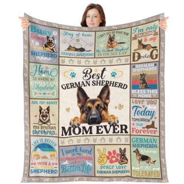 Imagem de Wxiben Presentes de pastor alemão para mulheres - Manta de pastor alemão para amantes de cães/donos de pastores alemães, presente de mãe, cobertor de aniversário para casa, sofá-cama, 152 x 127 cm