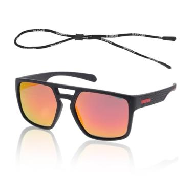 Imagem de TUCKBOLD 1 conjunto de óculos de sol antirreflexo triacetil celulos TR para esportes ao ar livre para motocross Dirt Bike ATV lente vermelha armação preta vermelha