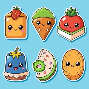 Imagem de Adesivos fofos Kawai para decoração de quartos, cadernos e espaços infantis 30x30cm