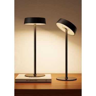 Imagem de Lâmpada sem fio, à prova d'água ao ar livre, controle de toque regulável, 3 temperaturas de cor, portátil operado por bateria, RGB, função de memória LED, lâmpada de mesa recarregável, luminária de