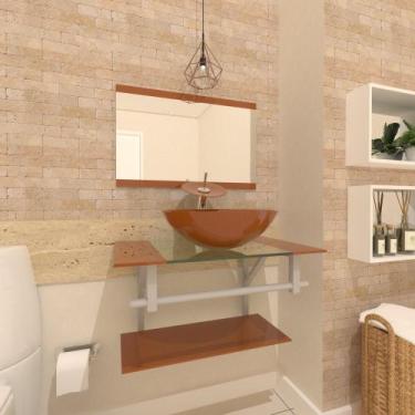 Imagem de Gabinete de Vidro 60cm para Banheiro Cuba Redonda - Estônia - EKASA, D