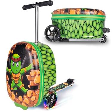 Imagem de LitRide Trotinete de bagagem, Verde, Tartaruga Ninja