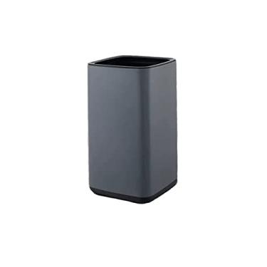 Imagem de Caixote do lixo de aço inoxidável Cesto de lixo doméstico de dois andares sem tampa quarto banheiro escritório cesto de lixo lixeira caixote do lixo/Gris/12L