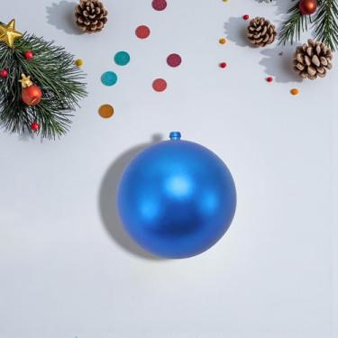 Imagem de Generic 1 peça de enfeites de bolas de Natal bola de Natal sem laço de plástico fosco azul 8 cm