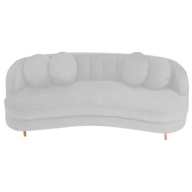 Imagem de Sofá Curvo 2 Lugares Orgânico Sala Recepção Escritório Decorativo Luxo Panamá 160cm Bouclé Cor Branco