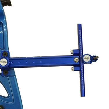 Imagem de Arco recurvo com arco CNC mira em forma de T ajustável com anel e pino óptico de fibra única de alumínio destacável para competição composta estilo olímpico caça prática alcance direito ou lh (azul)