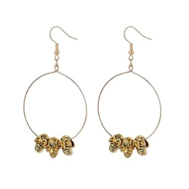 Imagem de BOOZIQ Brincos femininos de Halloween com contas de arroz, fantasma, abóbora, argola, morcego, caveira, pingente, brinco de bruxa, joia de bruxa, bijuteria de formatura, acessórios de emoção, Argila