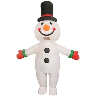 Imagem de IRETG Fantasia inflável de boneco de neve para adultos de 1,5 a 1,8 m