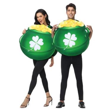 Imagem de Seasons Fantasia adulta de pote de ouro, novidade para o dia de São Patrício, roupa de duende verde, trevo da sorte, tamanho único