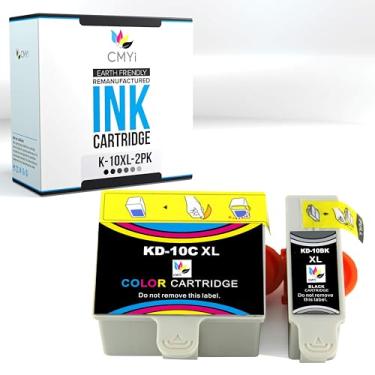 Imagem de CMYi Cartucho de tinta de substituição Kodak 10XL preto e pacote com 10 cores para impressoras Kodak EasyShare 5100, 5300, 5500, ESP 3, 3200, 3250, 5, 5210, 5250, 7, 7200, 7250, 9, 9200 (1 preta, 1