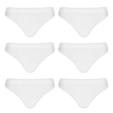 Imagem de Kit 6 Calcinhas Lupo Biquíni Sem Costura 40400, Branco, G