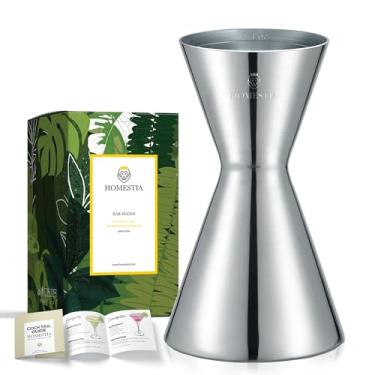 Imagem de Homestia Jigger para barman, jiggers japoneses com medidas internas, jiggers 60 g 28 g, jiggers de medida de shot, acessórios para ferramentas de barman, (prata)