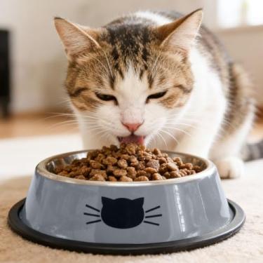 Imagem de Tigela fofa para gatos, antiderrapante, fácil de limpar, tigela de água com estampa de gato para gatos e cães pequenos, tigelas práticas de alimentação de lanche para armazenar alimentos secos e