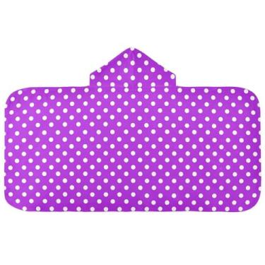 Imagem de Joisal Toalha de banho de bebê de bolinhas roxas com capuz sem areia 127 x 69 cm