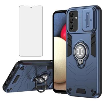 Imagem de Asuwish Capa de telefone para Samsung Galaxy A05s/A05 com protetor de tela de vidro temperado capa fina magnética resistente suporte de anel de borracha híbrida resistente Ao5s Ao5 A 05s 05 mulheres