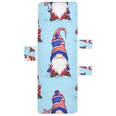 Imagem de Cute Gnomos Holiday St 4th July Chaise Lounge Covers Toalha de Poltrona Piscina Lounge Capas de Cadeira de Praia Verão Espreguiçadeira de Piscina 85 x 76 centímetros