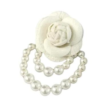 Imagem de Broche De Flor Camélia Com Pérola E Franjas Para Camisa Feminina - oth