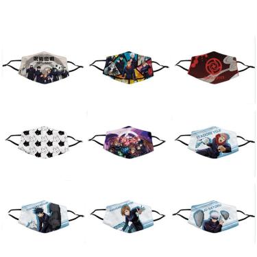 Imagem de Máscara facial Jujutsus Kaisens Anime 9 unidades/lote de algodão 22,5 x 13,5 cm
