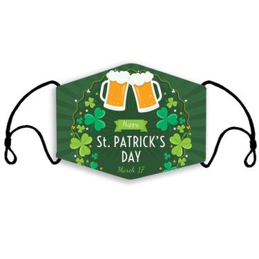 Imagem de Máscara facial do Festival do Dia de São Patrício reutilizável com filtro